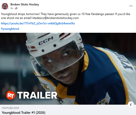 Broken Sticks Hockey - Facebook Post - 2